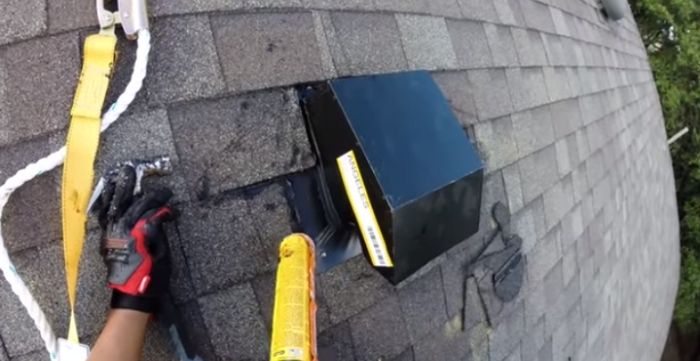 how to install a range hood vent through roof
