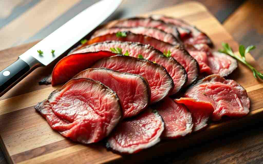 how to thinly slice beef