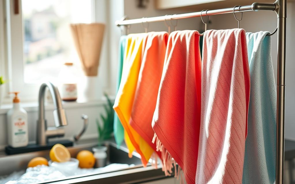 Dish towel cleaning methods