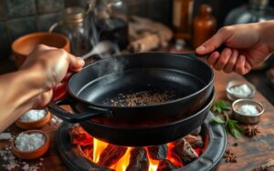 How to season a cast iron skillet without oil