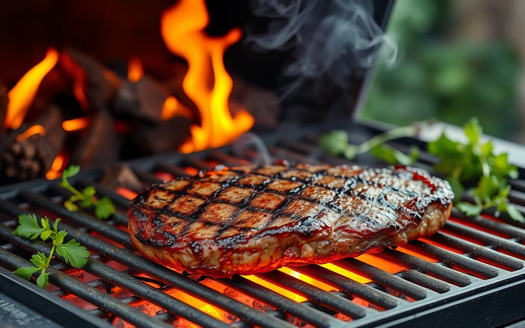 Pellet grill searing steak