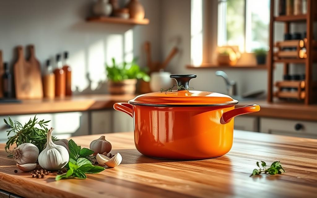 seasoning enameled cookware