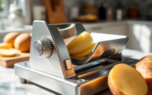 how to adjust thickness on potato slicer