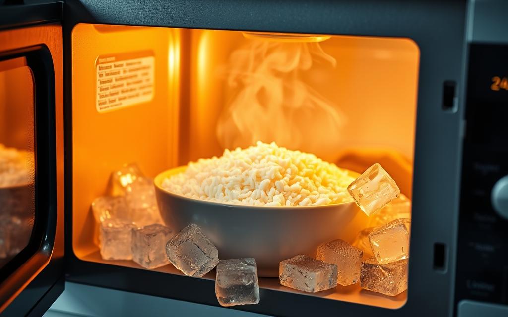 Ice Cube Rice Reheating Method