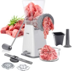 LHS Manual Meat Grinder with Stainless Steel Blades Heavy Duty