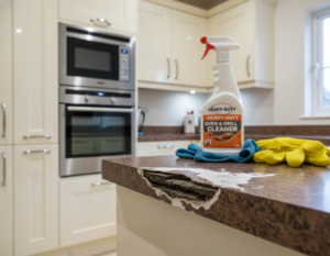 oven cleaner on kitchen countertops