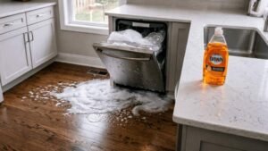 how to get dish soap out of dishwasher