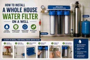 whole-house water filter connected to a well system