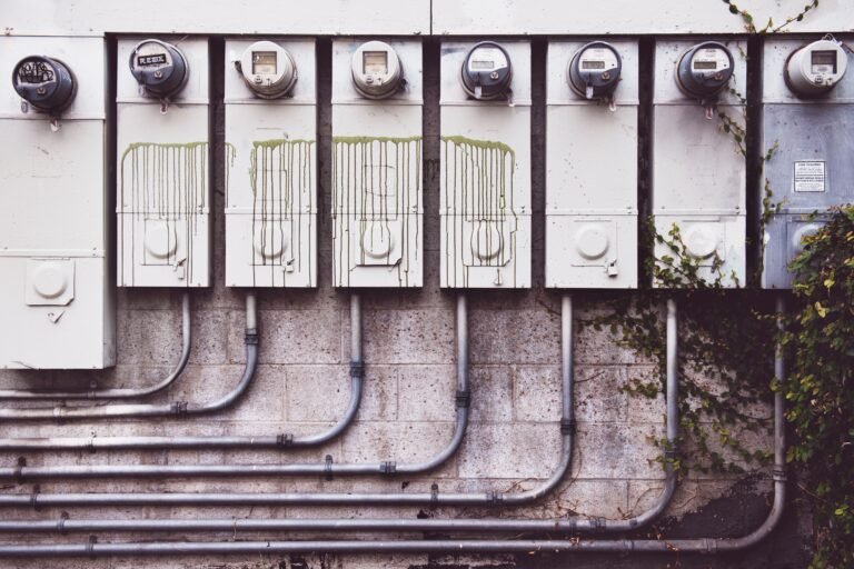 row of electric meters used to measure household energy usage