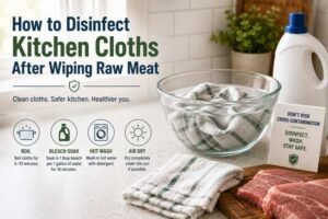 how to disinfect kitchen cloths after wiping raw meat