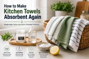 how to make kitchen towels absorbent again