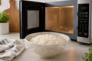 how to reheat rice in microwave oven