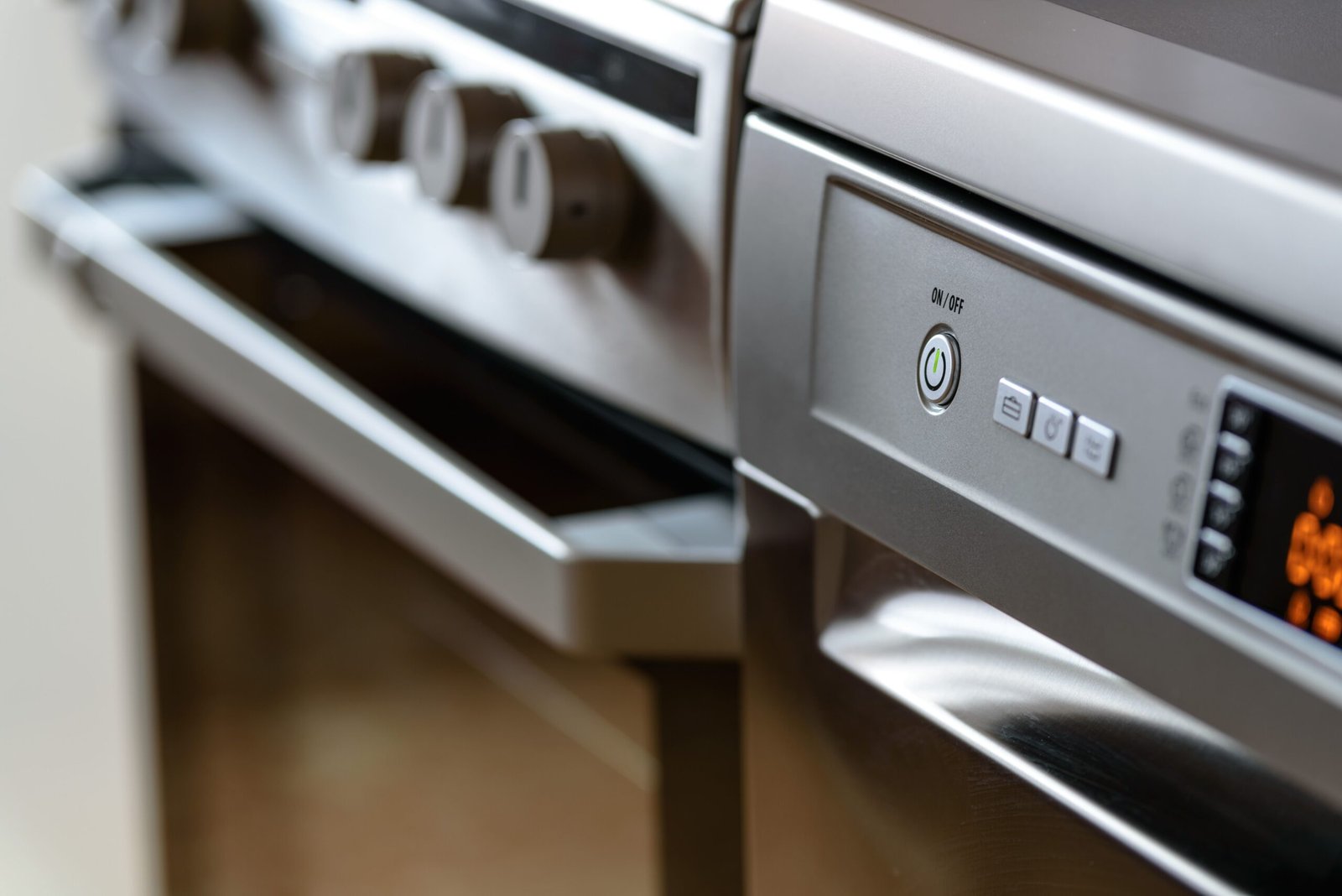 dishwasher control panel showing cycle selection buttons